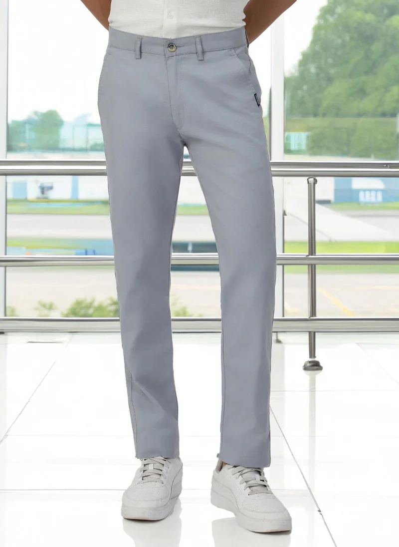 Urbano Fashion Men's Blue Cotton Slim Fit Casual Chinos Trousers